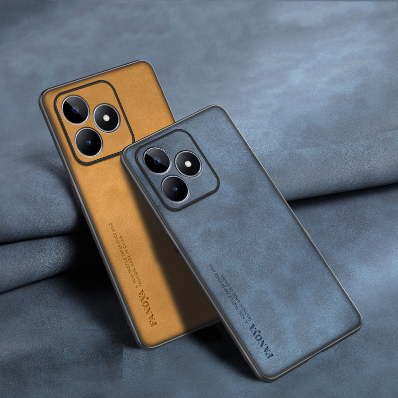 Realme Note 50 - حافظة جلدية غير لامعة للصدمات لـ